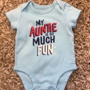 Light blue graphic onesie